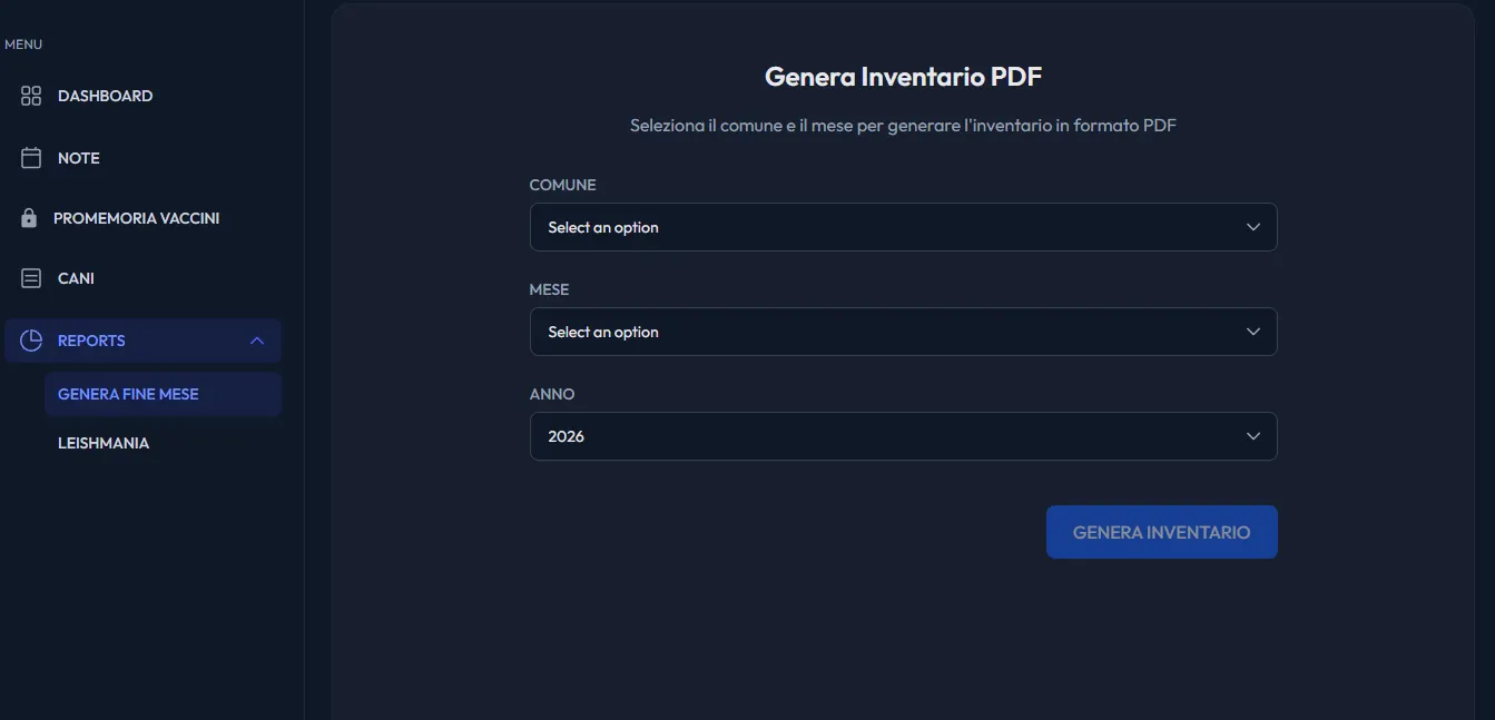 Dashboard software gestionale su misura per attività e adozioni